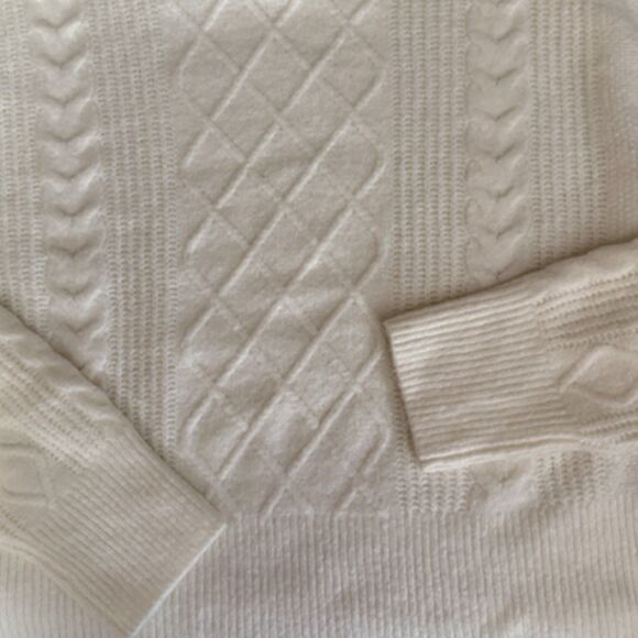Universal Thread Ivory Cable Knit Argyle Design Sweater Size L - Picture 7 of 11